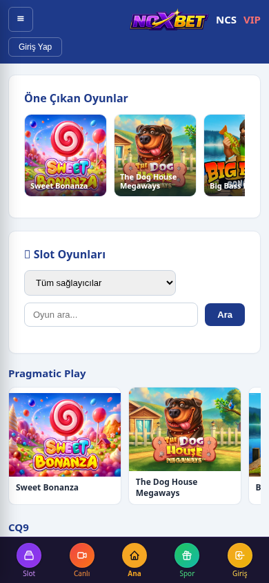 NCS VIP mobil görünüm